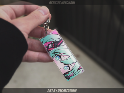 miku peeks ! - Keychain Version